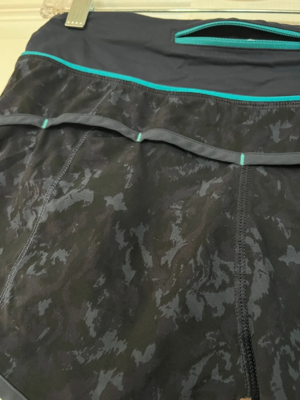 lululemon athletica Navy Athletic Shorts with Teal Trim - Picture 4 of 4